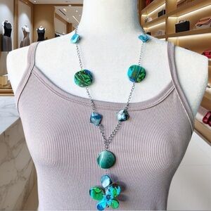 Elegant Blue and Green shell Necklace